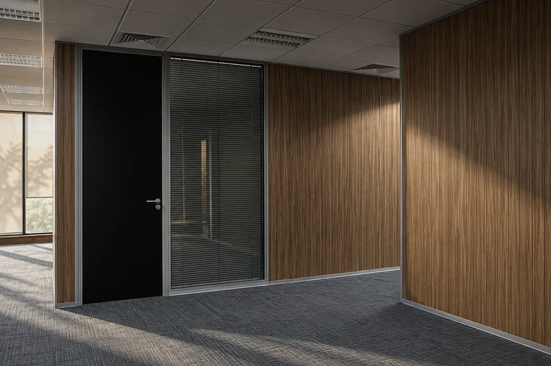 Solid infill panels in a partition
