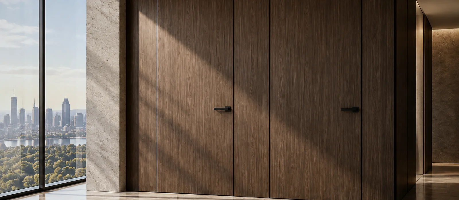 Service doors, washroom and terminal corridor